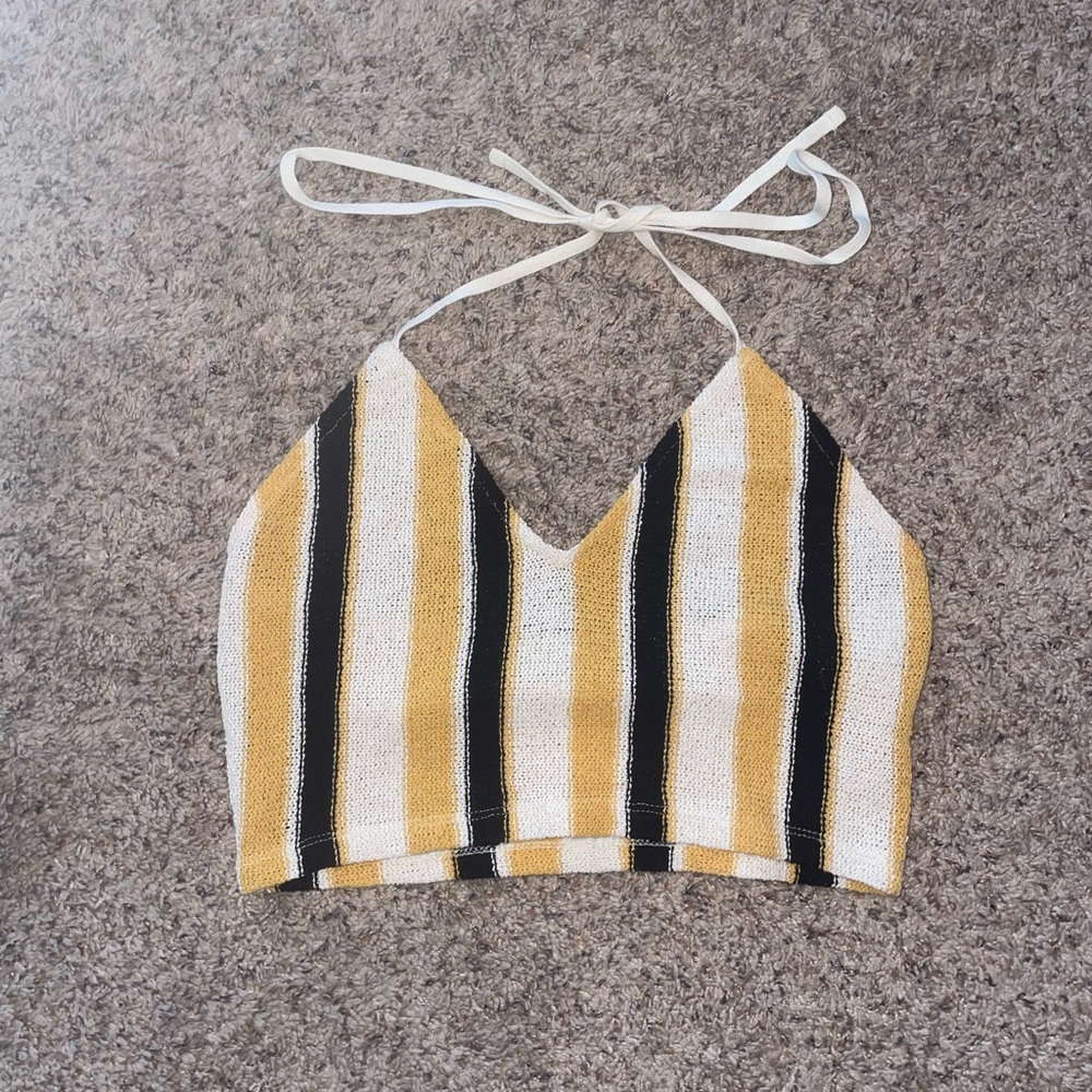 Zara Halter Top Striped Size Medium